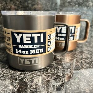 YETI Rambler 14oz Mug in Graphite Gray retired color metallic NOT stainless